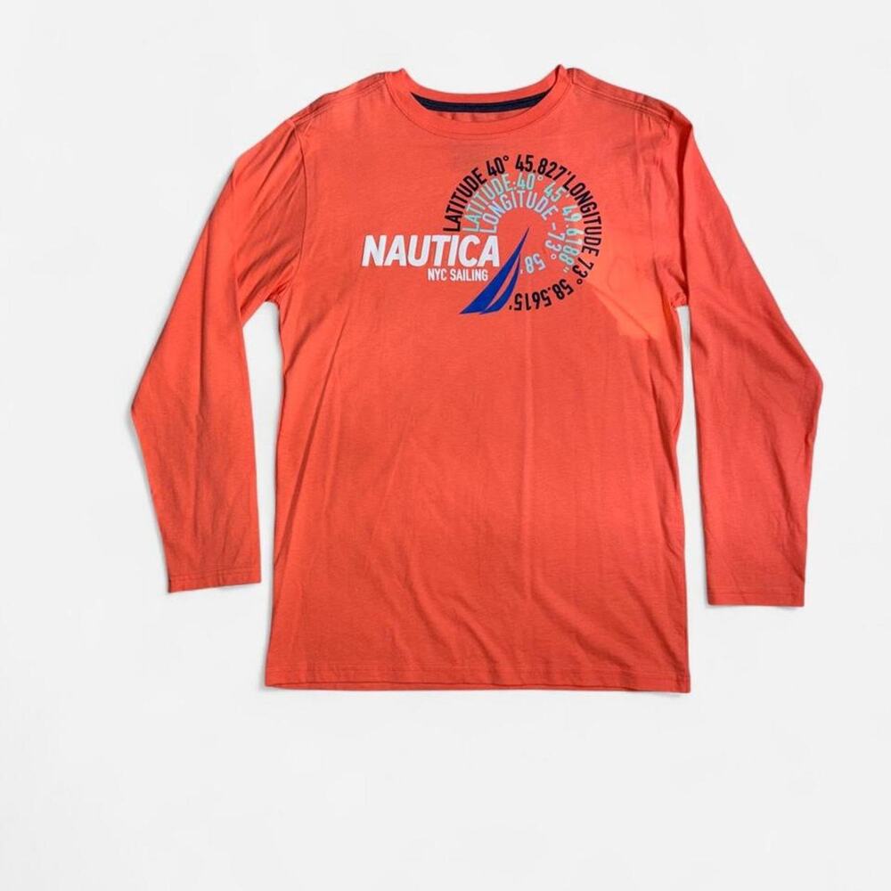 Nautica orange long sleeve